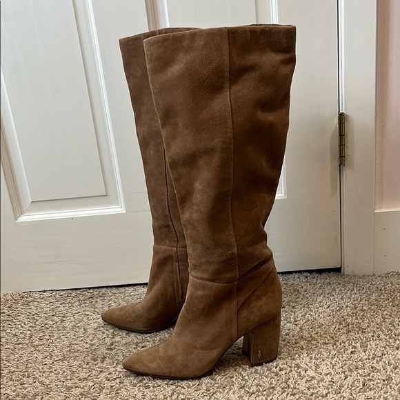 Sam Edelman Shoes - Sam Edleman Brown Suede Leather Upper Knee-High Pointed Toe Boots - Size 8.5